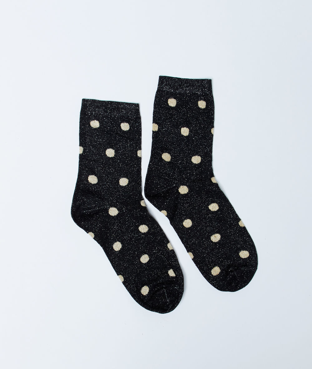 Socken mit punkten schwarz.