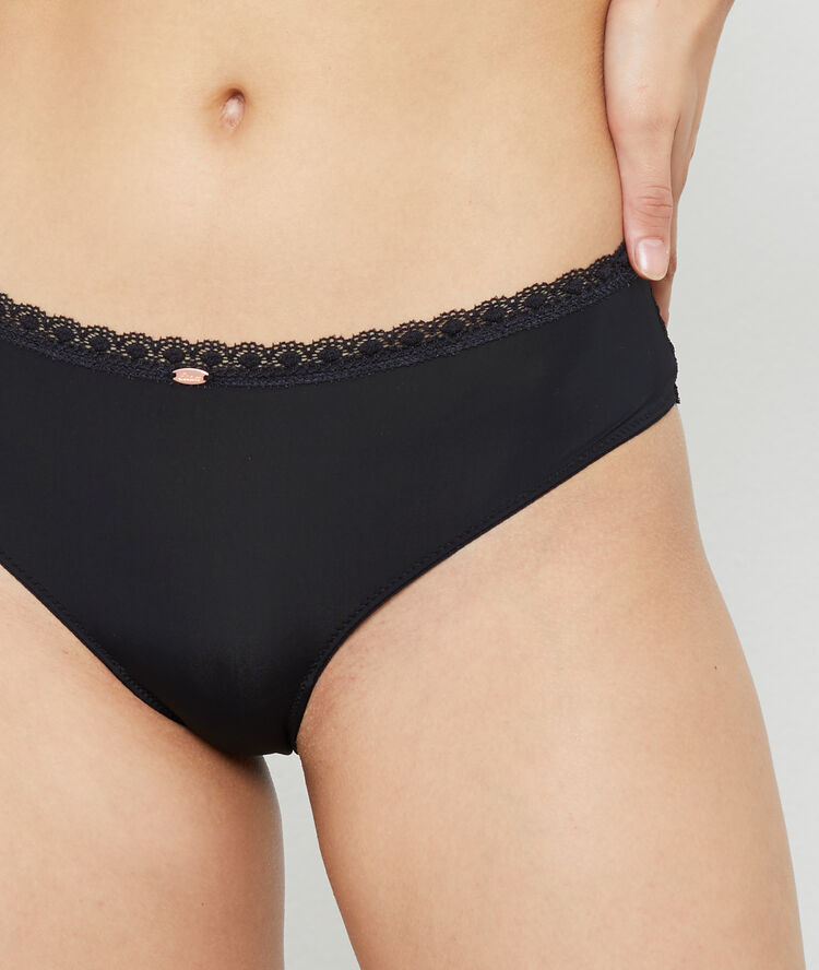 Hipster aus spitze und mikrofaser schwarz.