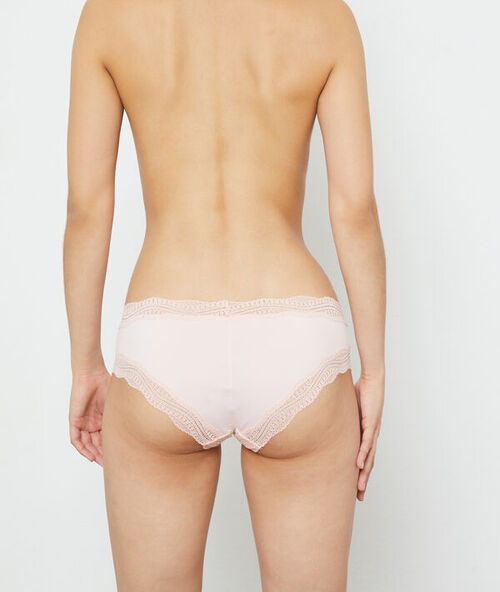 Shorty mit spitzensäumen blush.