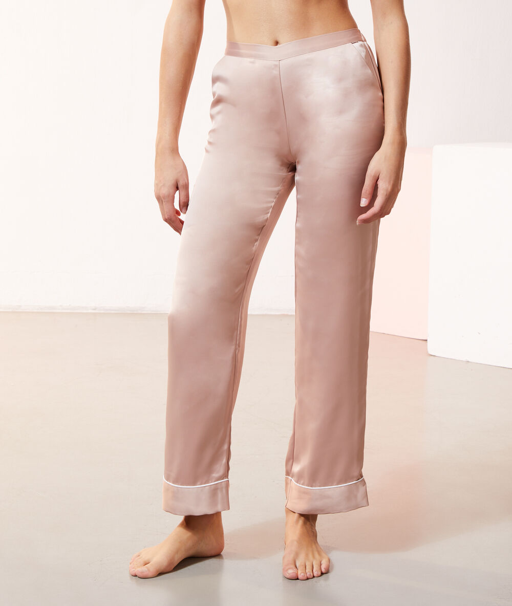 Seidig schimmernde pyjamahose babyrosa.