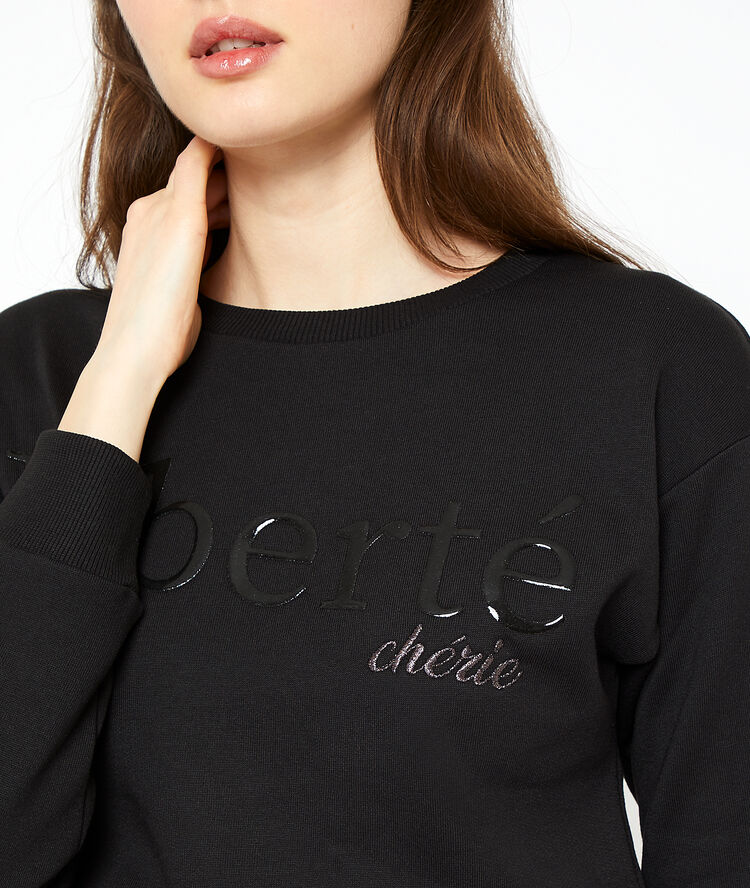 Sweat-shirt „liberté chérie“ schwarz.