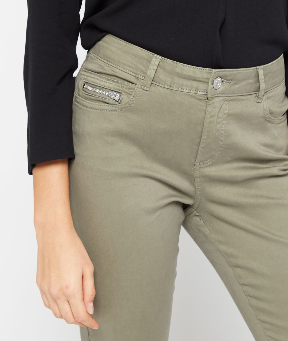 Schmale hose aus baumwolle kaki.