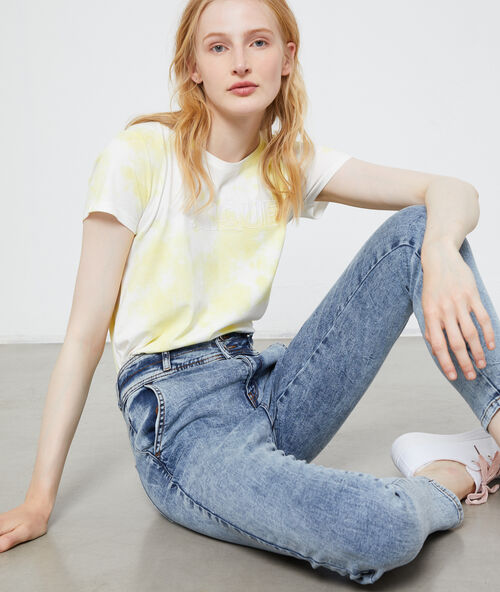 T-shirt &bdquo;unique&ldquo; mit batik-print lemon.