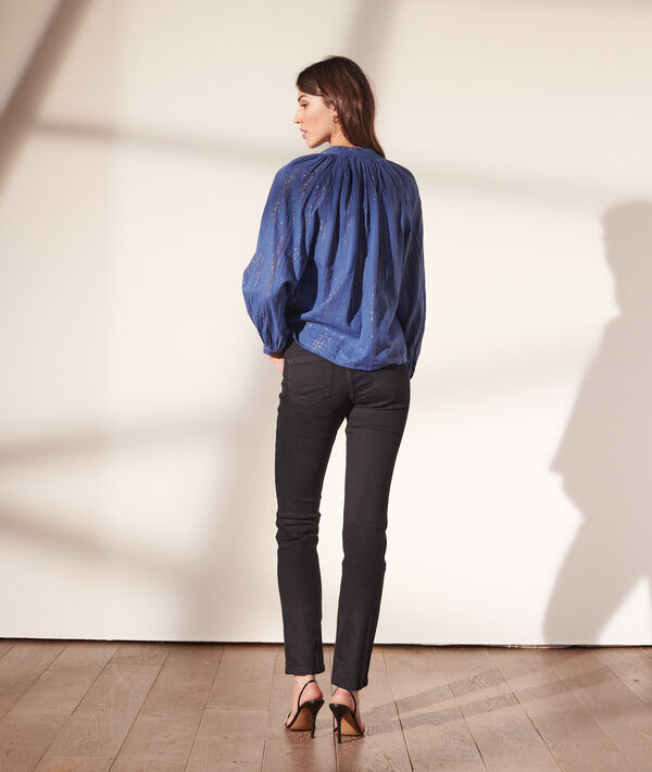 Bluse mit Metallic-Streifen Bluse mit Metallic-Streifen