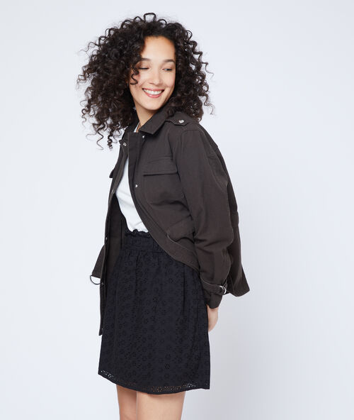 Parka ceintur&eacute;e bronze.