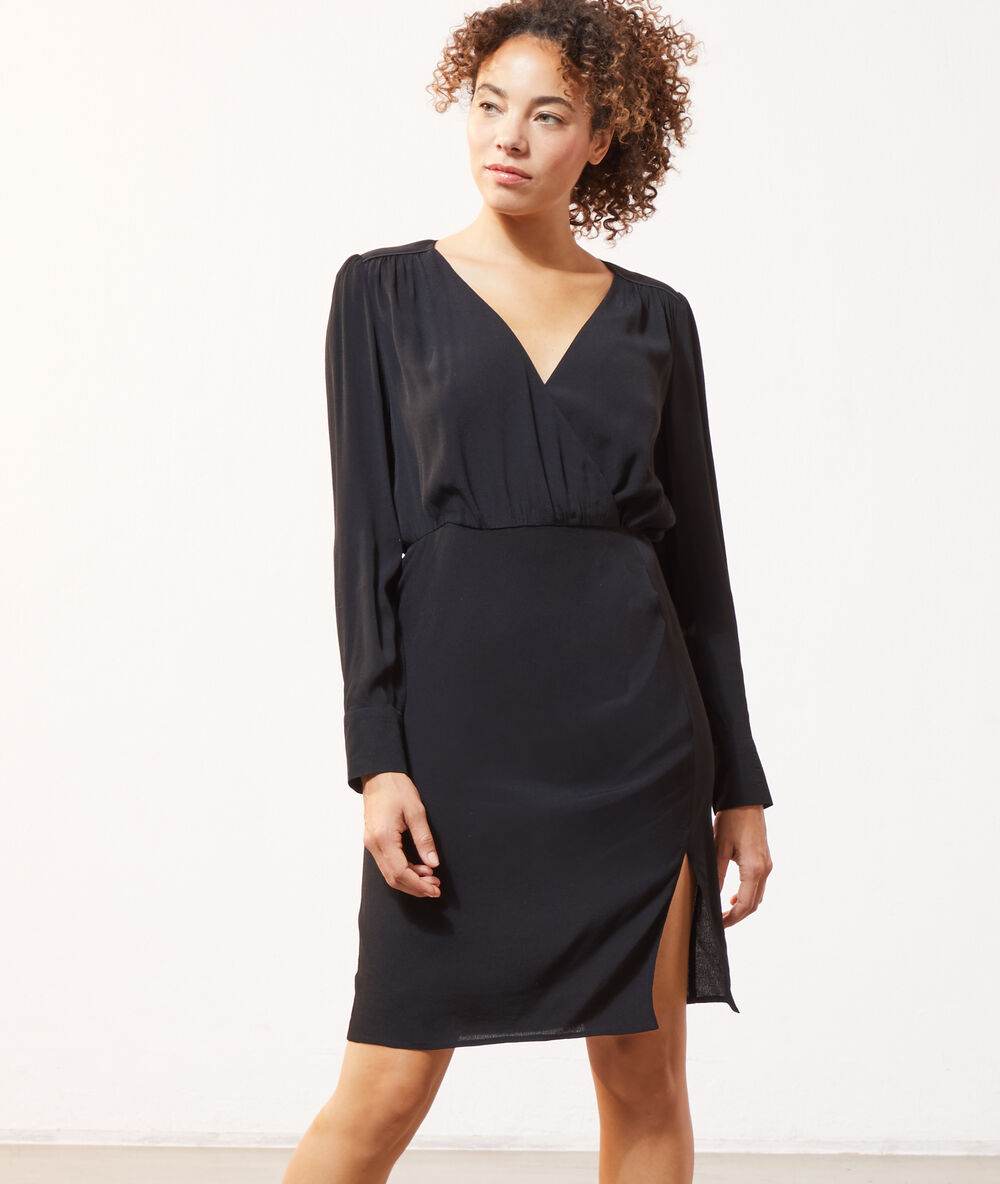 Wickelkleid schwarz.