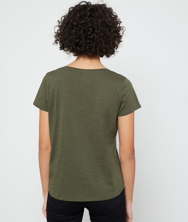 T-Shirt mit V-Ausschnitt aus Bio-Baumwolle T-Shirt mit V-Ausschnitt aus Bio-Baumwolle