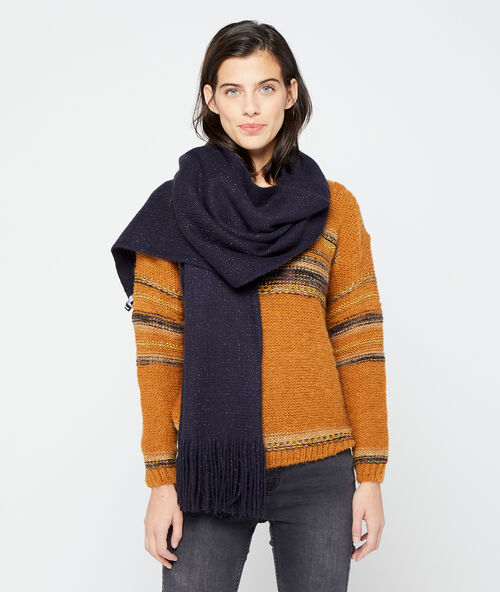 &Eacute;charpe &agrave; fils m&eacute;tallis&eacute;s marine.