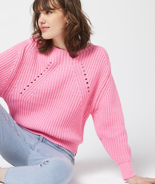 Pullover aus grobem strick rose pale.