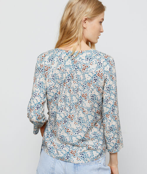 Blouse cache cœur à imprimé floral Blouse cache cœur à imprimé floral