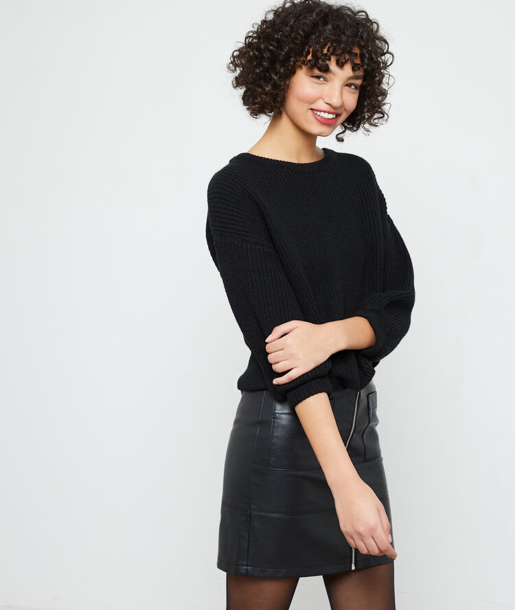 Pullover aus grobem strick schwarz.