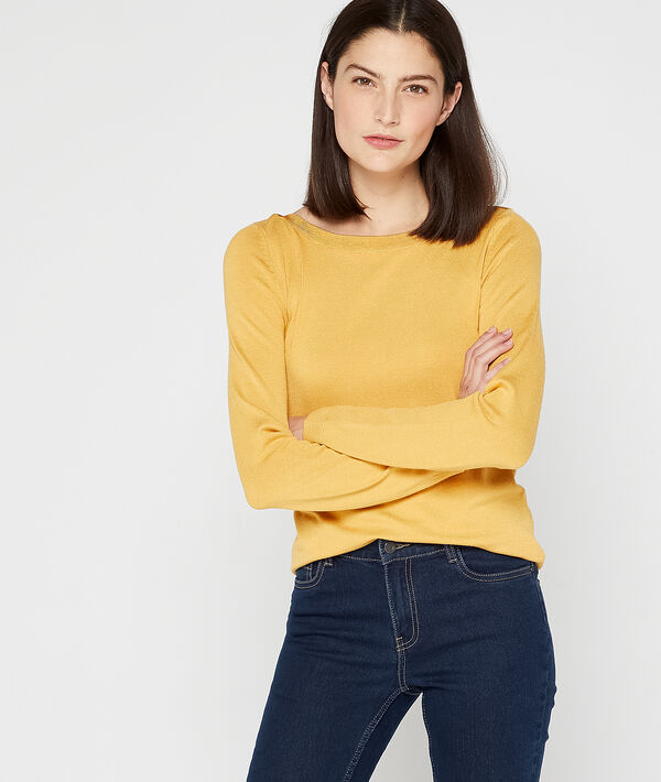 Pullover mit U-Boot-Ausschnitt aus feinem Strick Pullover mit U-Boot-Ausschnitt aus feinem Strick