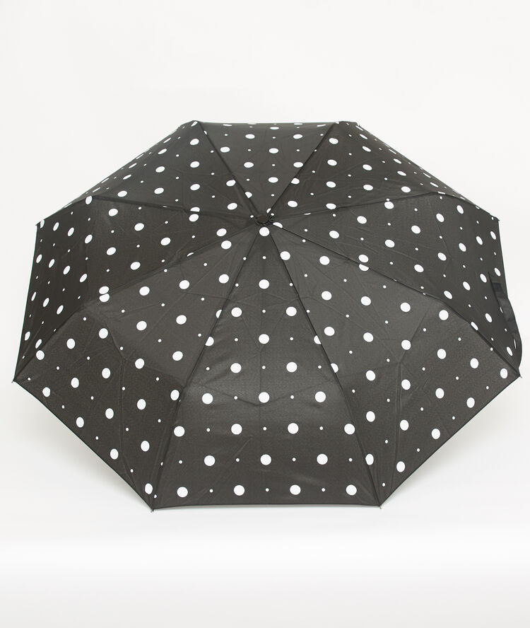 Regenschirm mit punkten schwarz.