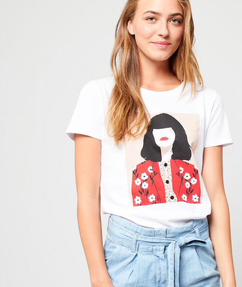 T-shirt s&eacute;rigraphie en coton bio blanc.