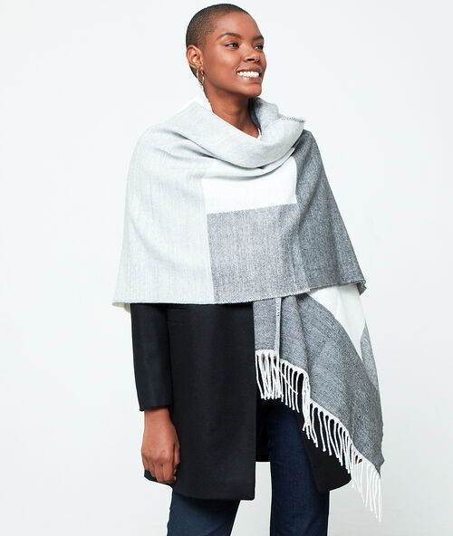 &Eacute;charpe plaid &agrave; carreaux anthracite.