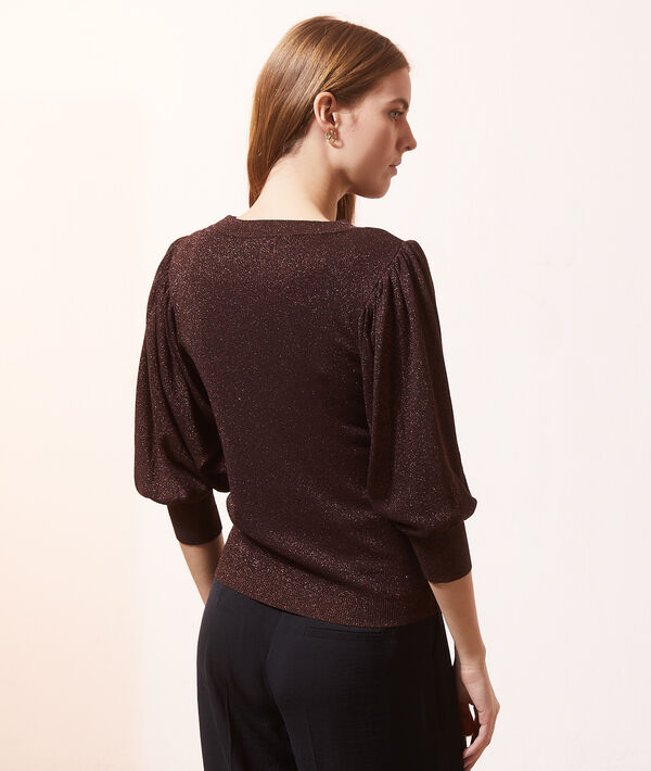 Top aus feinem Metallic-Strick Top aus feinem Metallic-Strick