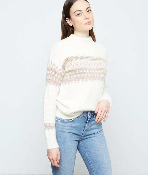 Pullover mit Jacquard-Muster aus flauschigem Strick Pullover mit Jacquard-Muster aus flauschigem Strick