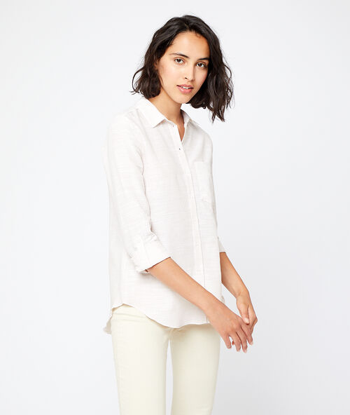 Gestreiftes hemd beige rose.