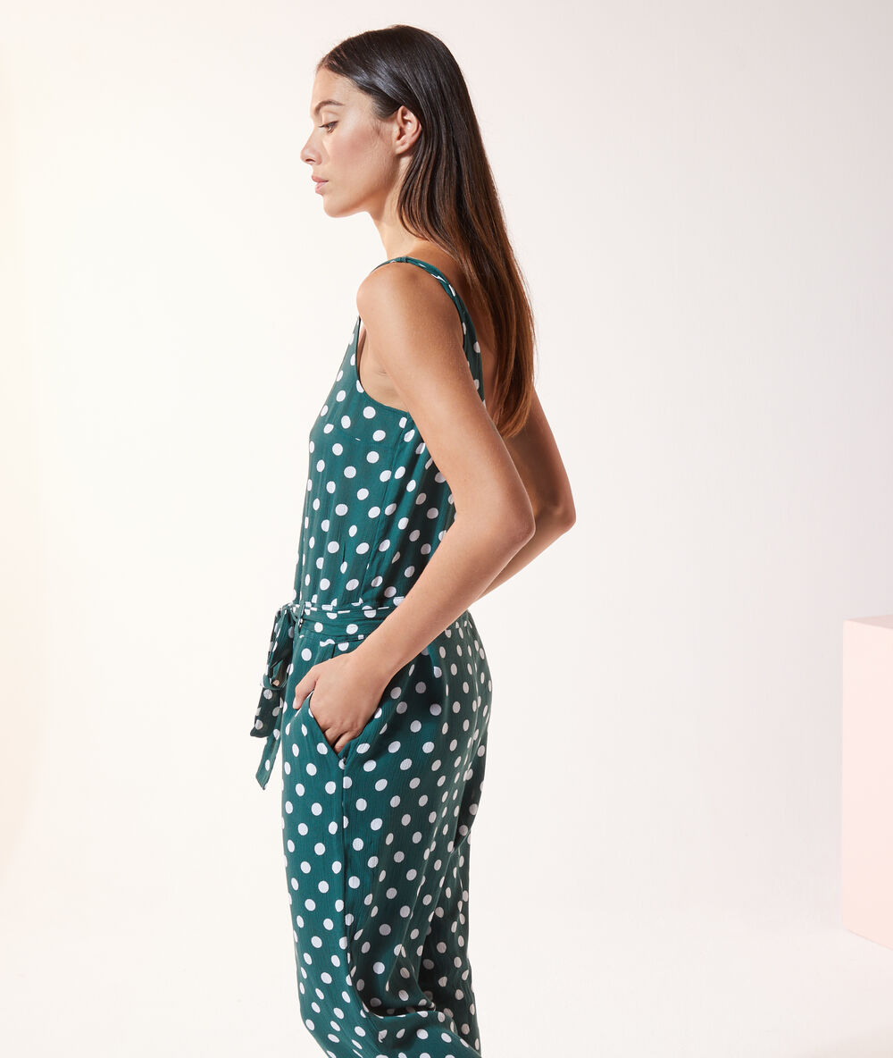 Jumpsuit mit punkten blau.