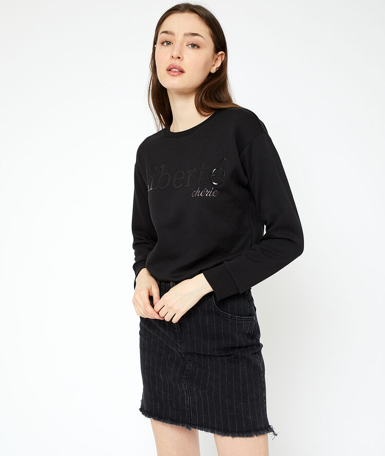 Sweat-shirt „liberté chérie“ schwarz.