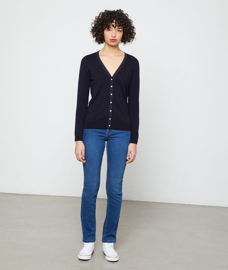 Cardigan aus feinem strick marineblau.