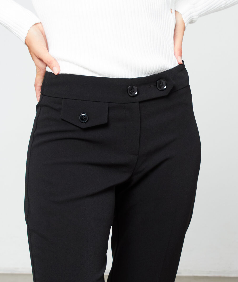 Karottenhose mit clip schwarz.