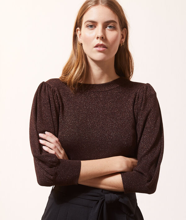 Top aus feinem Metallic-Strick Top aus feinem Metallic-Strick
