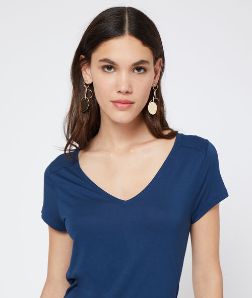 T-shirt, v-ausschnitt kobalt.