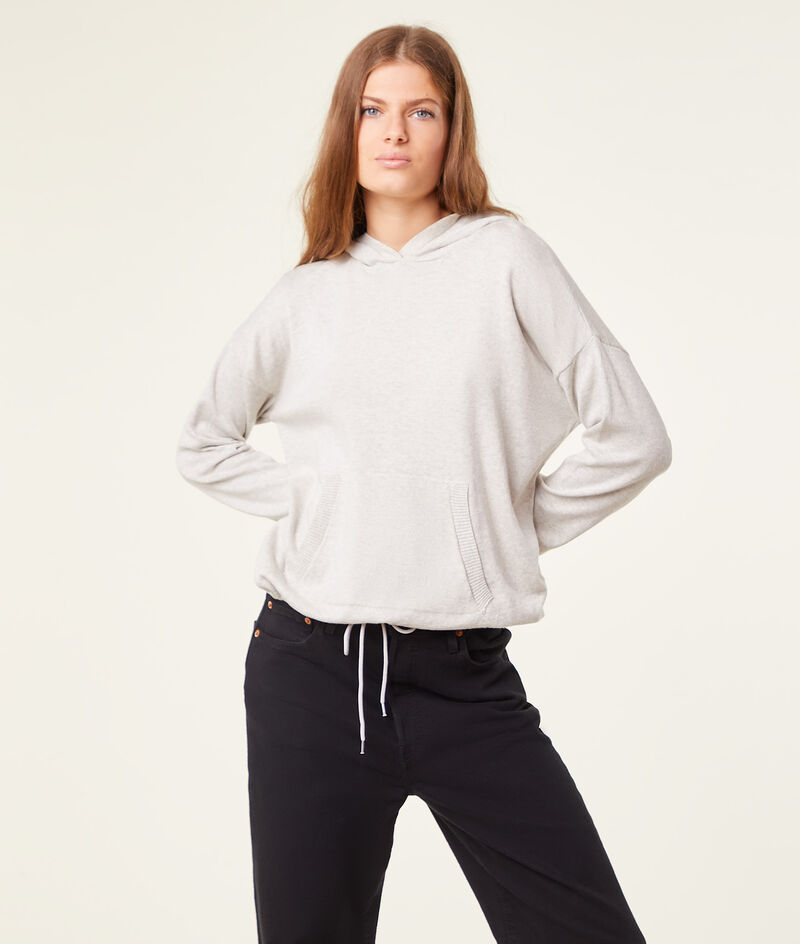 Strick-sweatshirt mit kapuze