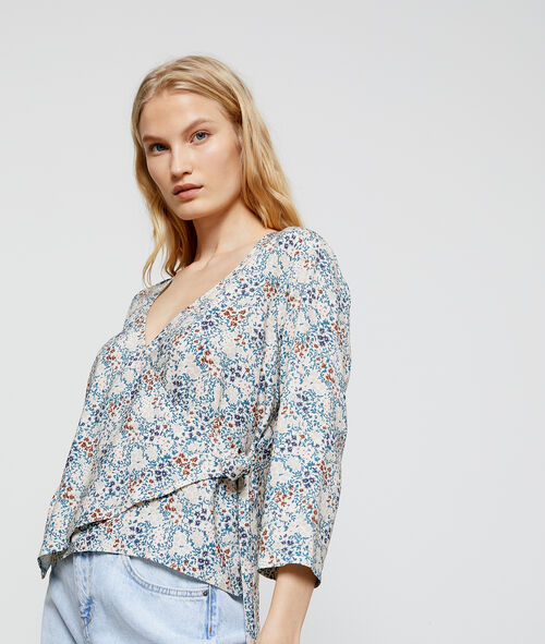 Blouse cache cœur à imprimé floral Blouse cache cœur à imprimé floral