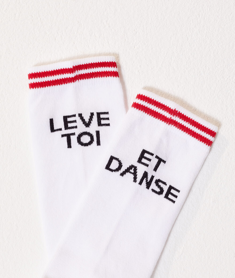 Socken „et danse" weiß.