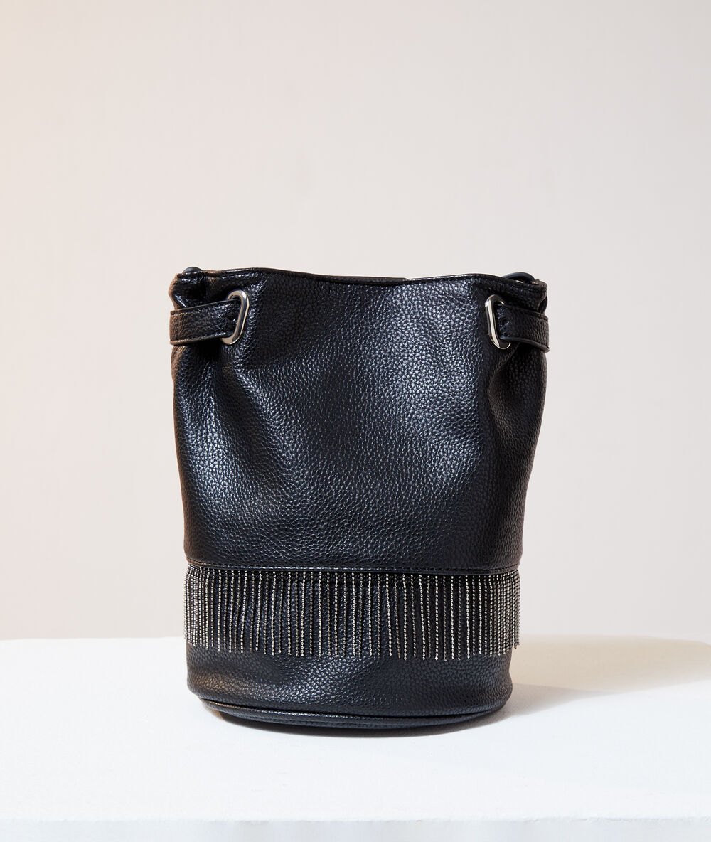 Beuteltasche Mit Fransen In Genarbter Lederoptik Noir Etam