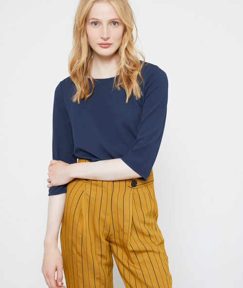 Sweatshirt mit rundem ausschnitt marineblau.