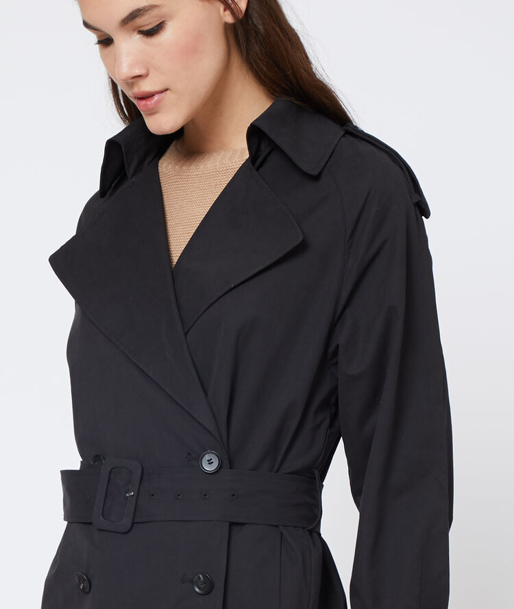 Trench mit gürtel schwarz.