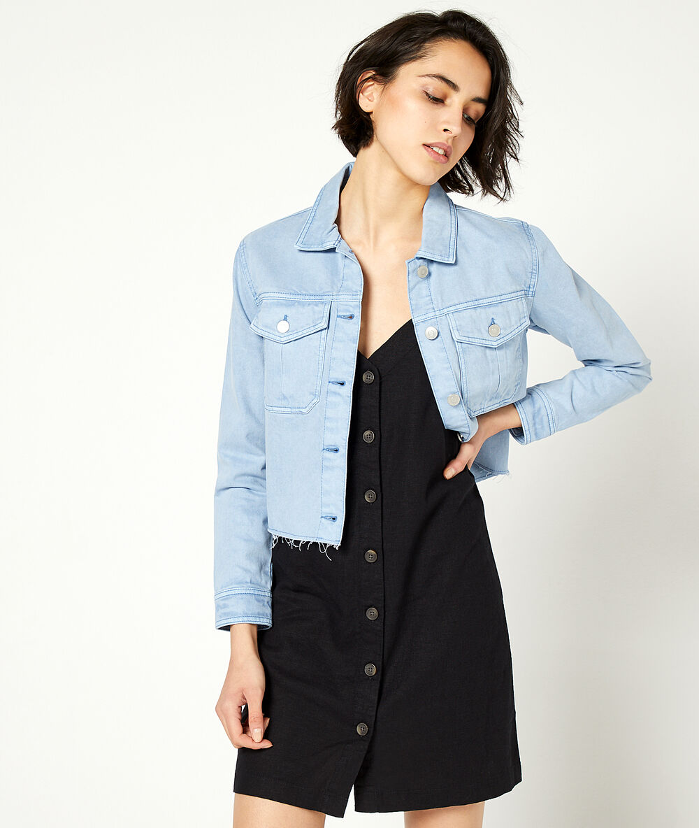 Jeans-jacke himmelblau.