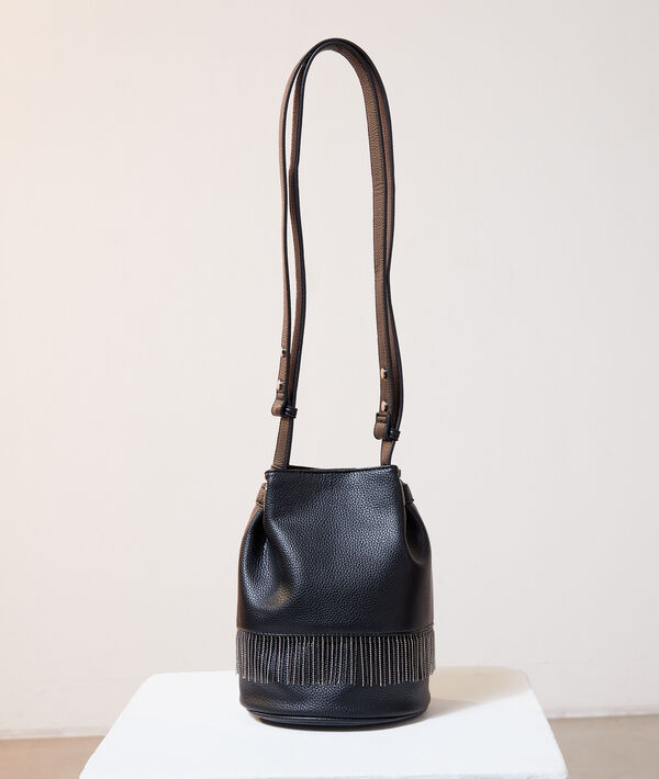 Beuteltasche Mit Fransen In Genarbter Lederoptik Noir Etam