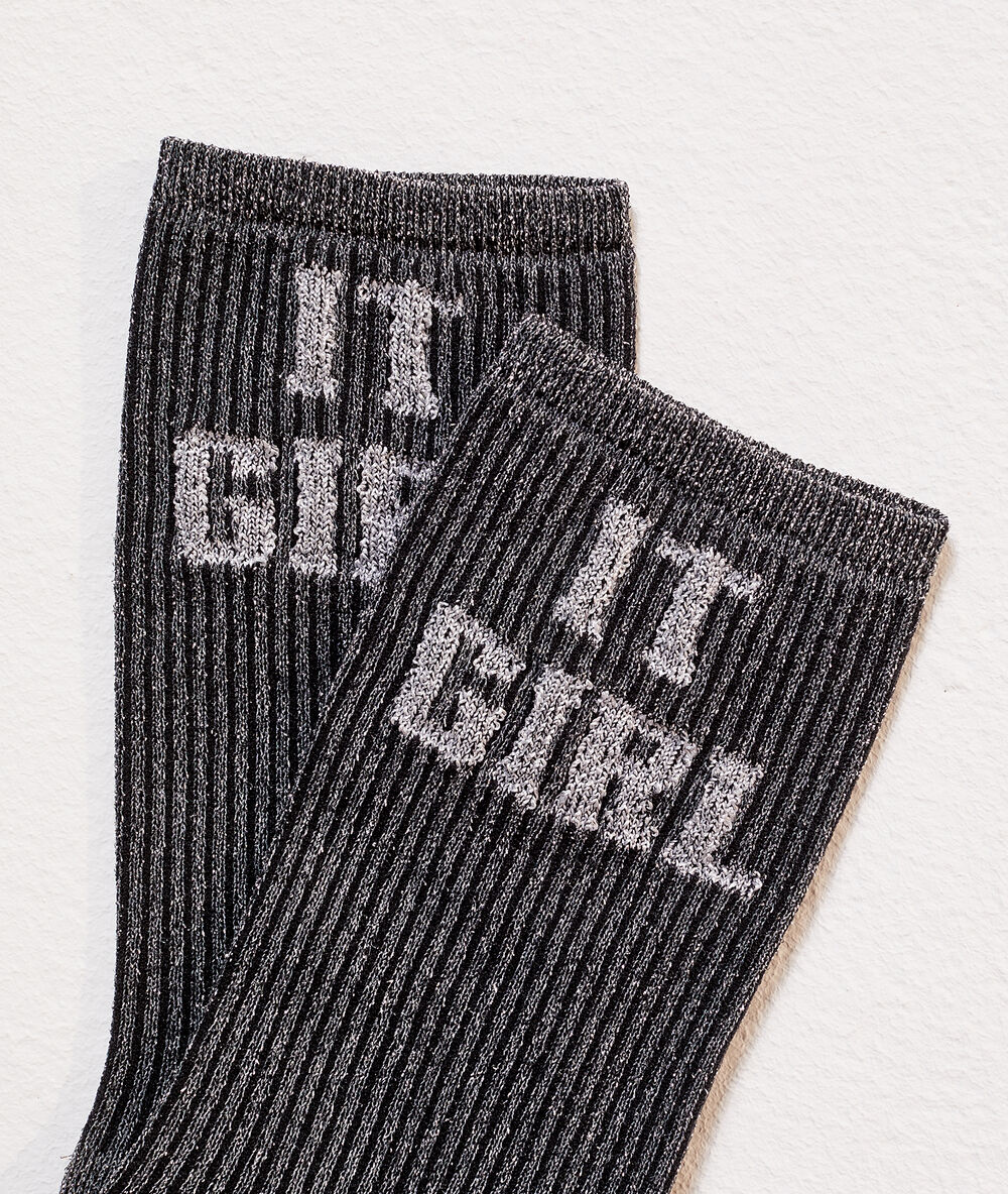 Socken „it girl" silber.
