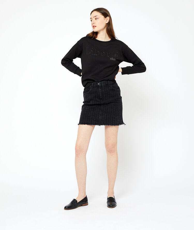 Gestreifter jeansrock schwarz.