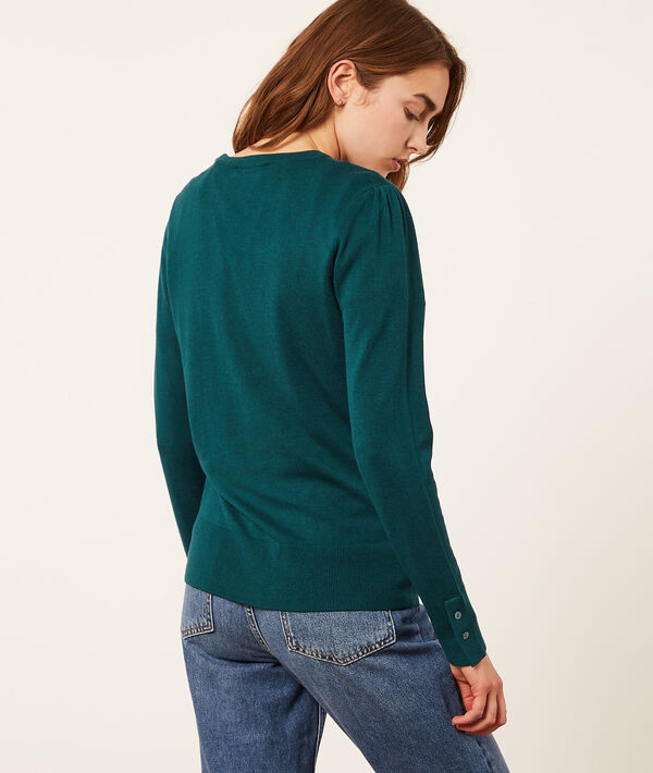 Pullover mit rundem Ausschnitt aus feinem Strick Pullover mit rundem Ausschnitt aus feinem Strick