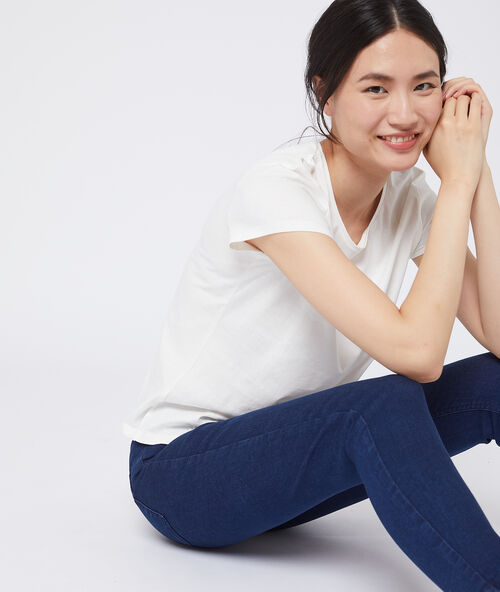 T-shirt  mit rundem ausschnitt aus baumwolle ekr&uuml;.