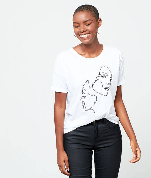 T-shirt s&eacute;rigraphie en coton bio blanc.