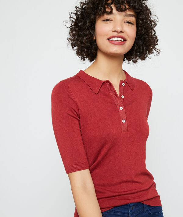 Poloshirt aus feinem Strick Poloshirt aus feinem Strick