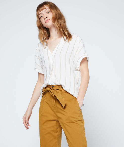 Gestreifte bluse beige rosa.