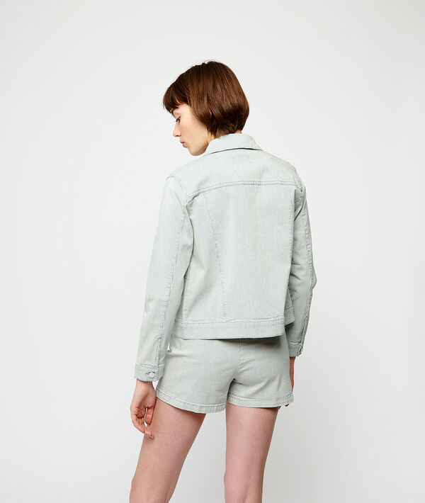 Jacke aus gestreiftem Jeansstoff Jacke aus gestreiftem Jeansstoff