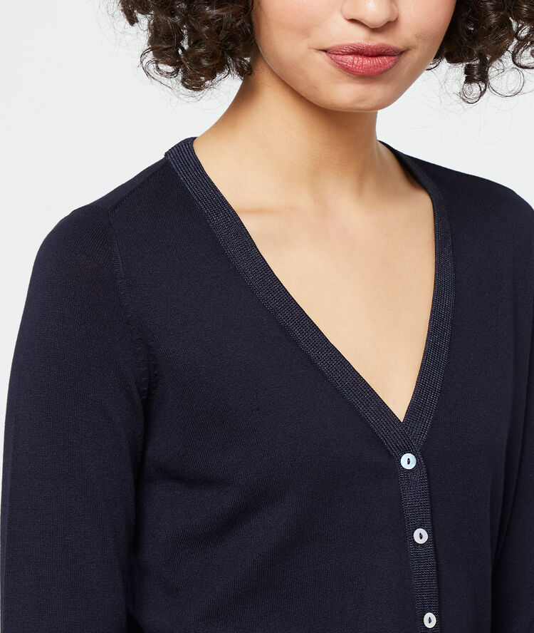 Cardigan aus feinem strick marineblau.