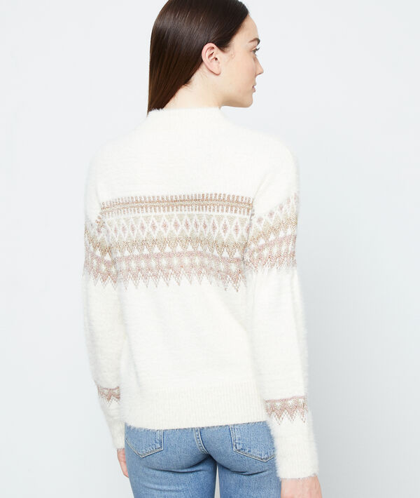 Pullover mit Jacquard-Muster aus flauschigem Strick Pullover mit Jacquard-Muster aus flauschigem Strick