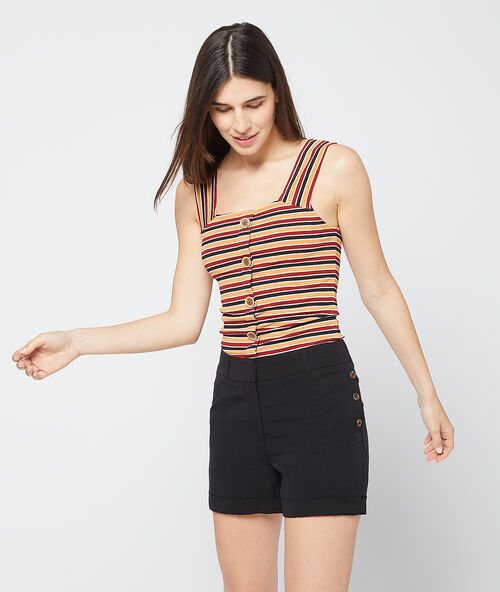 Gekn&ouml;pfte shorts aus tencel&reg; schwarz.