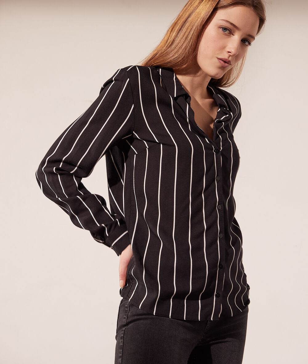 Gestreifte hemdbluse schwarz.