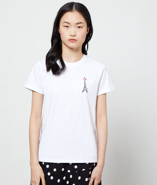 T-Shirt mit Stickereien aus Bio-Baumwolle T-Shirt mit Stickereien aus Bio-Baumwolle