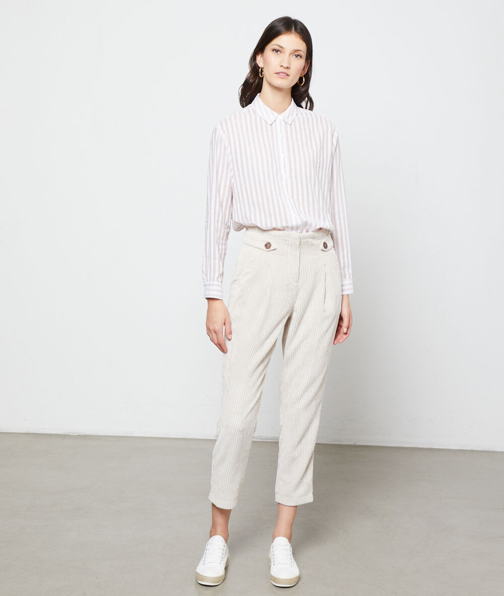 Gestreifte hemdbluse beige rosa.